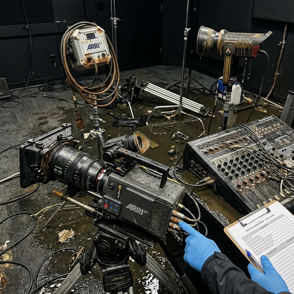 חקר נזק באולפן וידאו וציוד הפקה